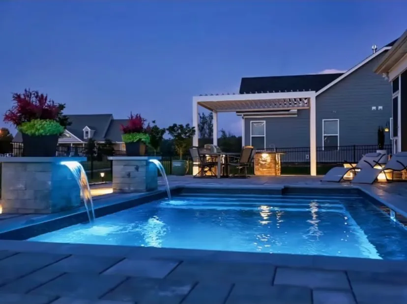 Backyard pool and patio cover project in Highland, Utah